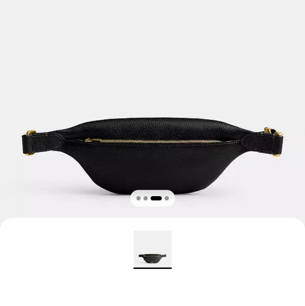 New! Essential Black Leather Belt Bag - Picture 2 of 9